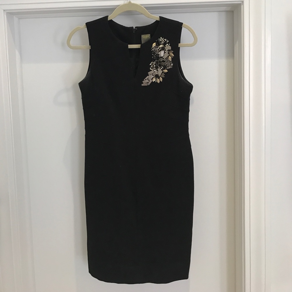 Taylor black embellished beaded dress