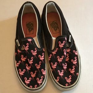 VANS • Flamingo Canvas Slip Ons
