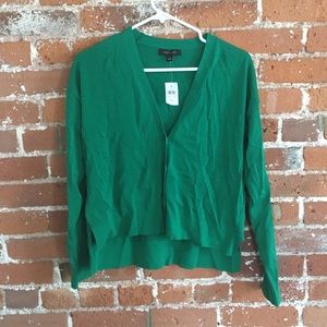 Ann Taylor small high low green cardigan