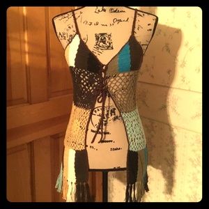 Moda International Crochet Tank Bohemian NWOT Smal