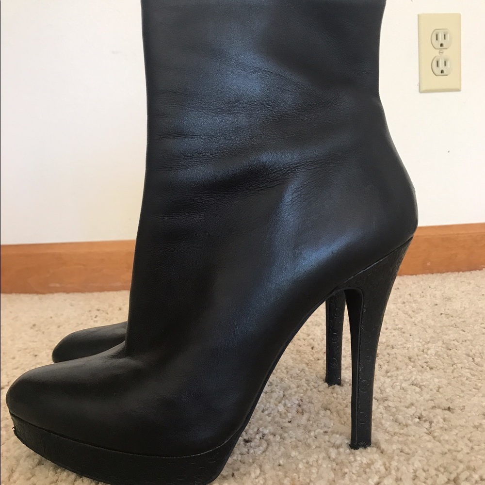 Black heeled ankle boots