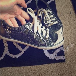Coach Grey Sequin Sneakers