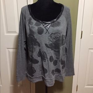 Grey Rose Top