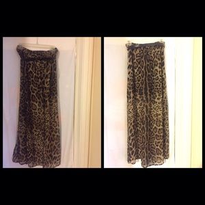Leopard Maxi Skirt with slits