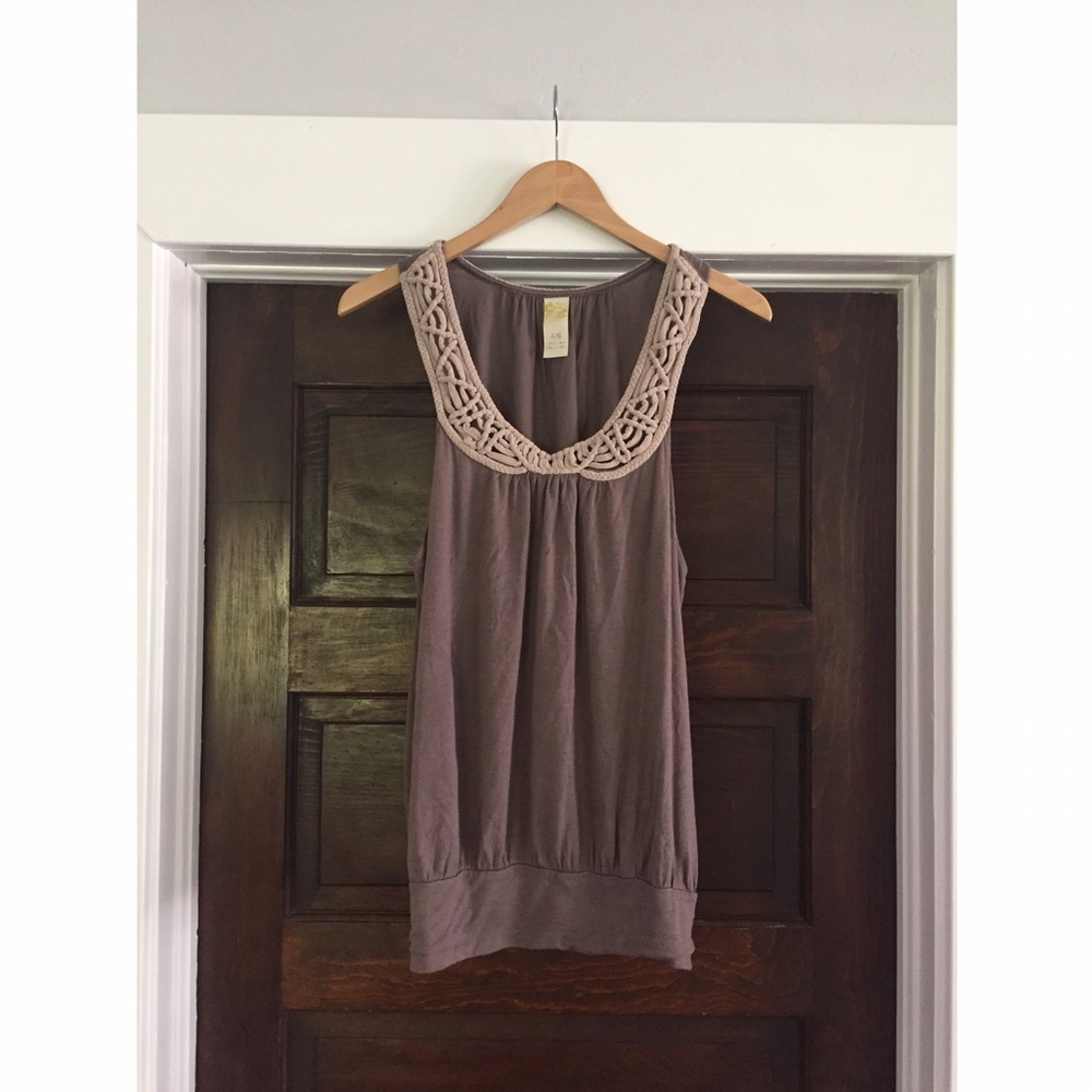 Anthropologie grey sleeveless top