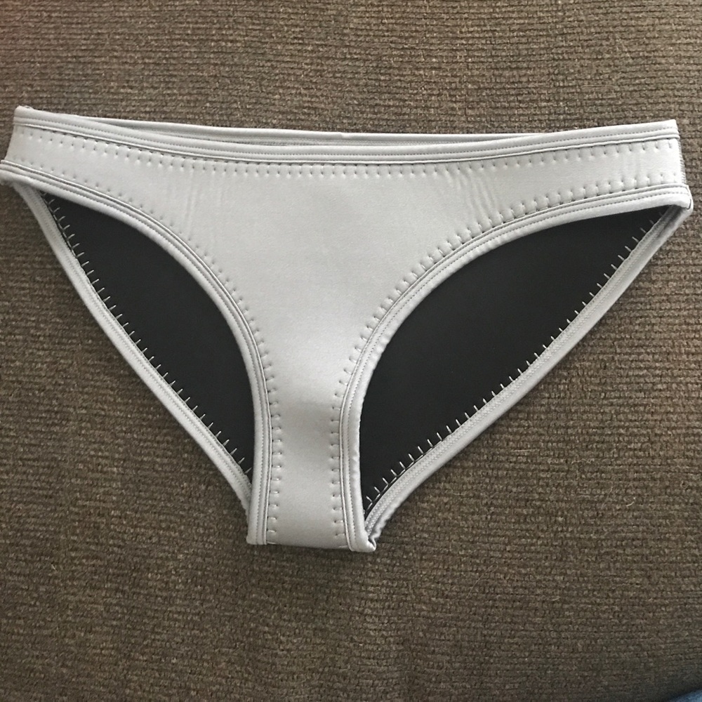 Gray neoprene bikini bottoms flash sale