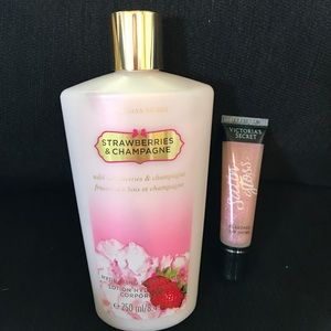 Victoria Secret Lotion and lip gloss set