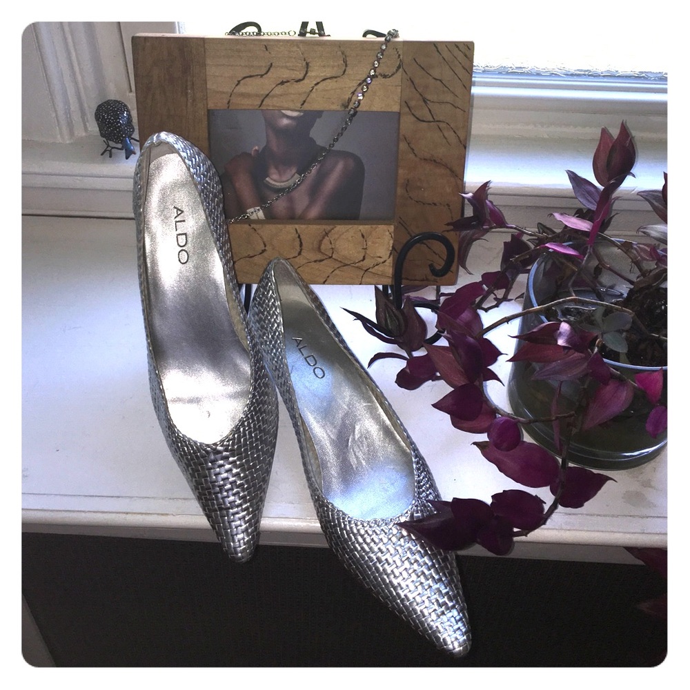 Silver Kitten Heels