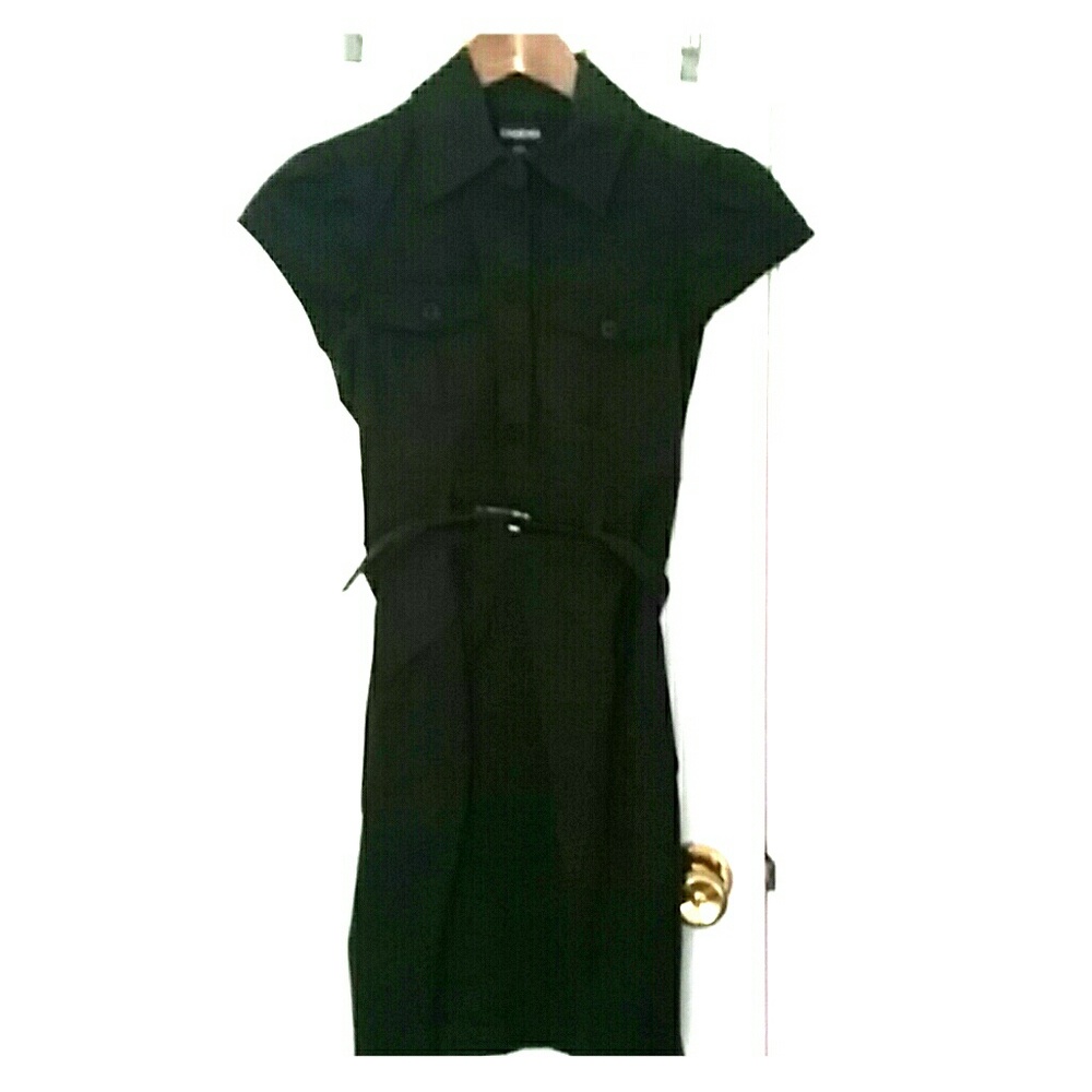 Bebe black button up work dress