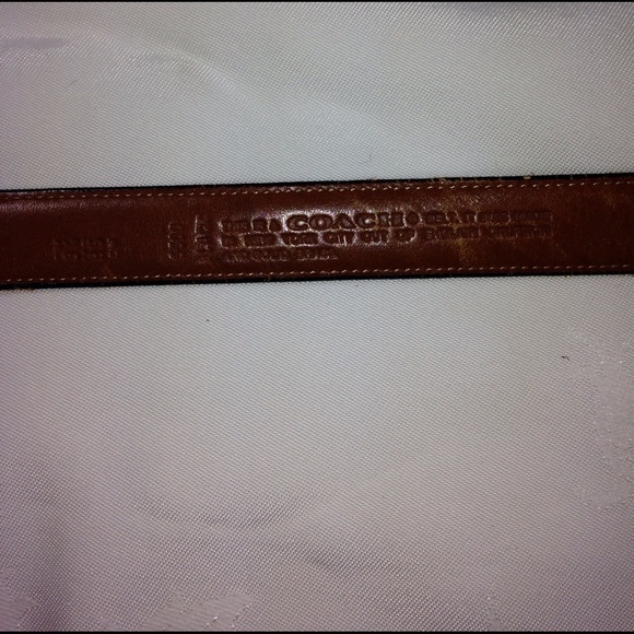 Coach black leather skinny belt