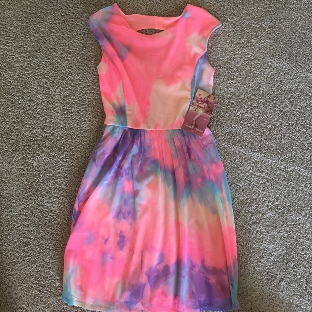 Pink purple tye dye dress