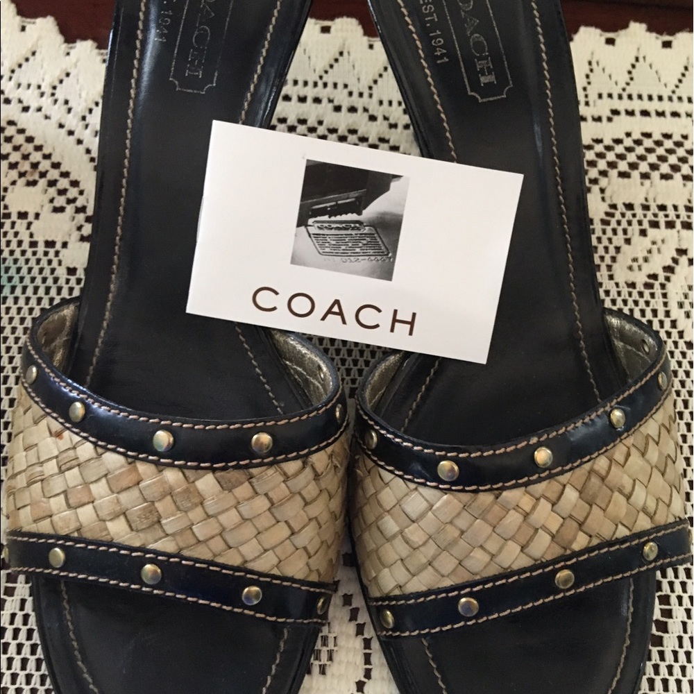 Coach black/natural sandals. Size 8 1/2.