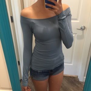 FP Off-Shoulder Teal Long-Sleeve
