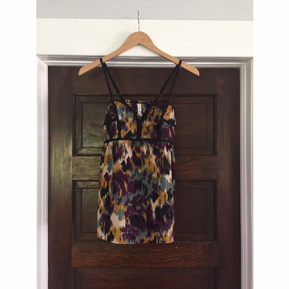 Xhileration Purple, Black, Teal, & Golden Blouse