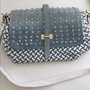Cute, no name, faux leather and denim summer bag.
