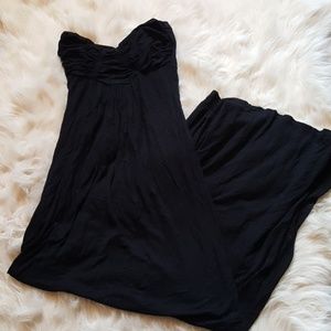 Black strapless maxi dress