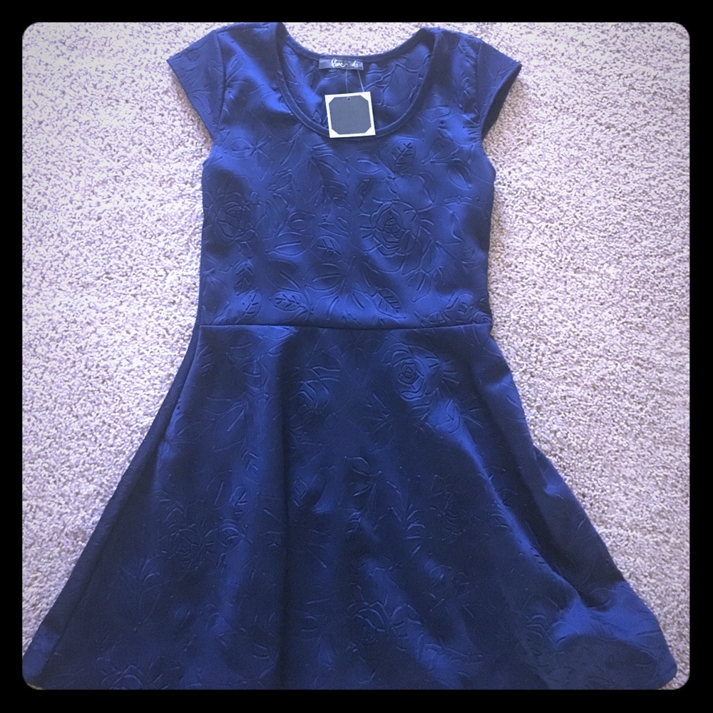 Navy blue skater dress