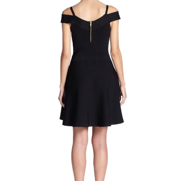 Milly black off the shoulder fit and flare dress - Picture 2 of 7