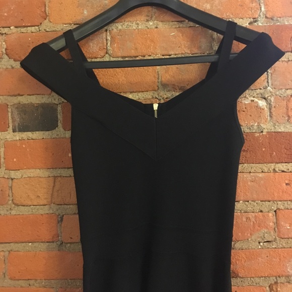 Milly black off the shoulder fit and flare dress - Picture 4 of 7