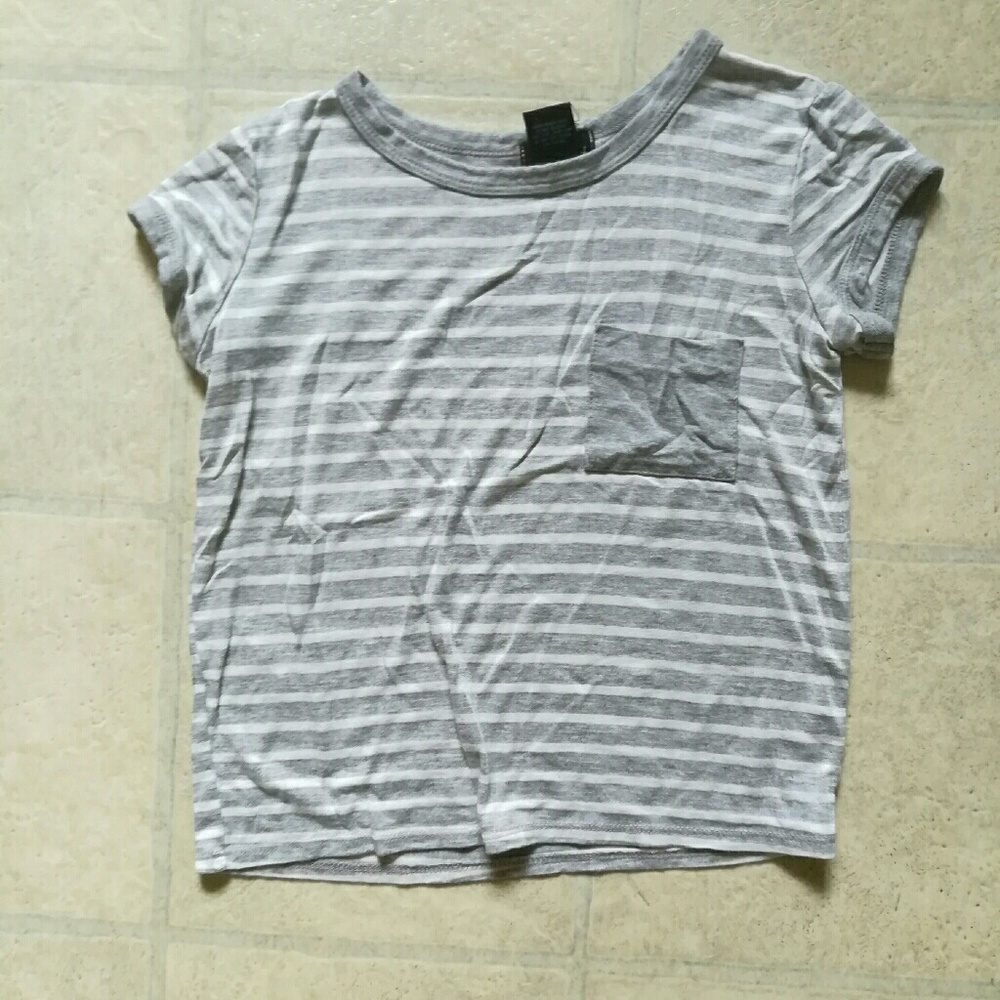 Striped Gray and White Tee