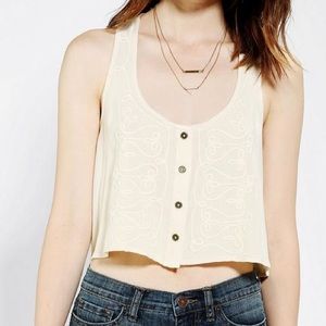 🎉💲⬇️UO Ecote Acid-Wash Military Cropped Tank Top