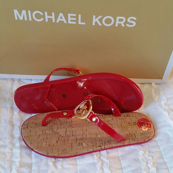 •michael kors• signature red cork sandals - Picture 2 of 6