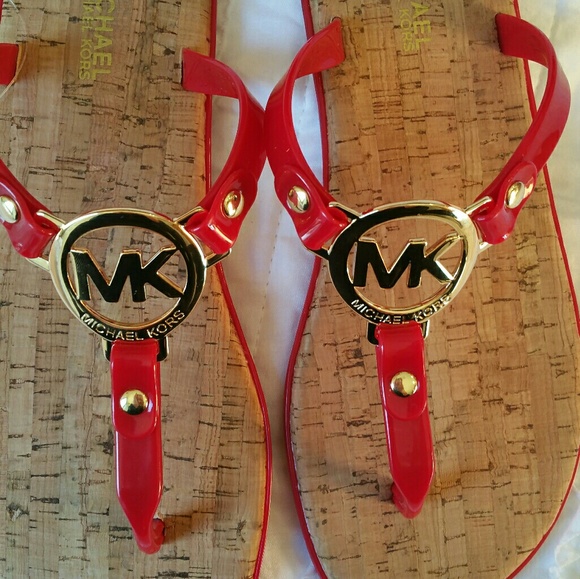 •michael kors• signature red cork sandals - Picture 3 of 6