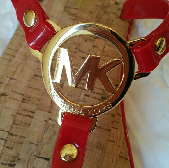 •michael kors• signature red cork sandals - Picture 4 of 6