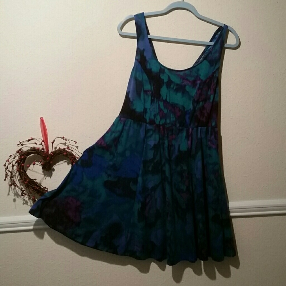 Colorful ink blotting/ multi color frock