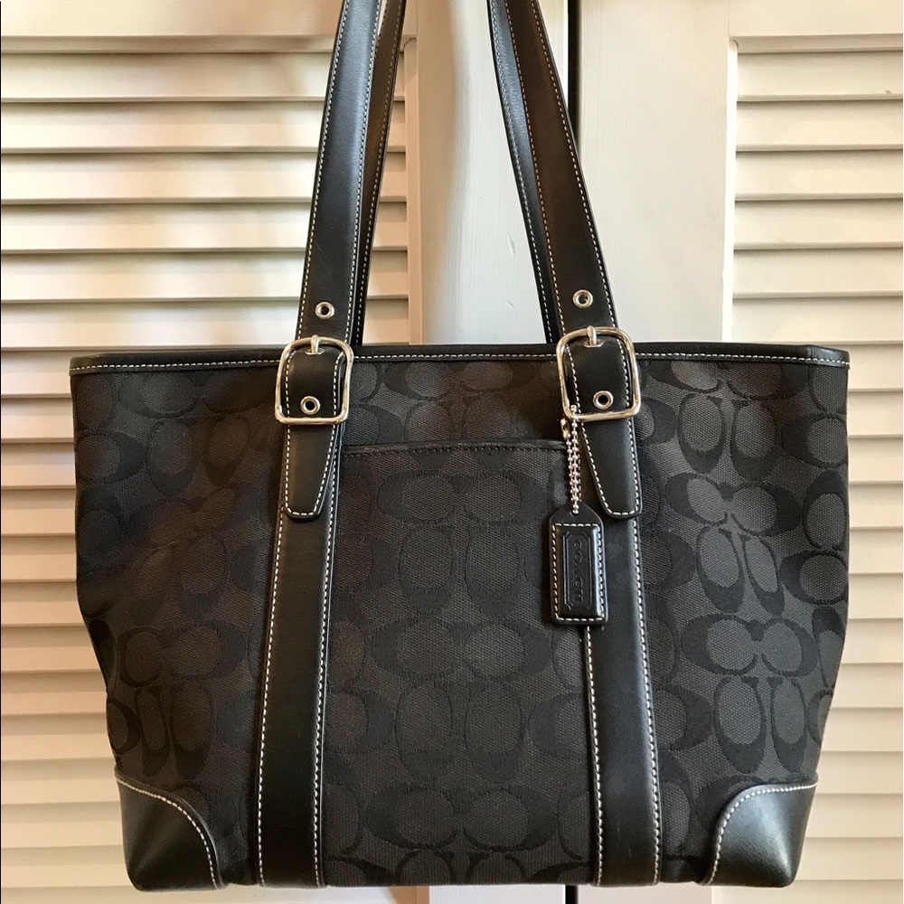 Coach leather and canvas tote