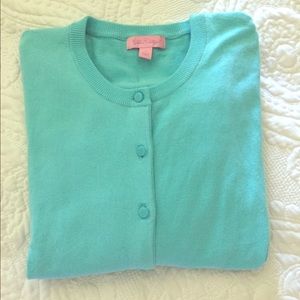 Lilly Pulitzer Turquoise Cardigan Sz Small