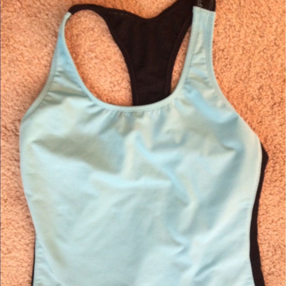 Light blue and black sports tank