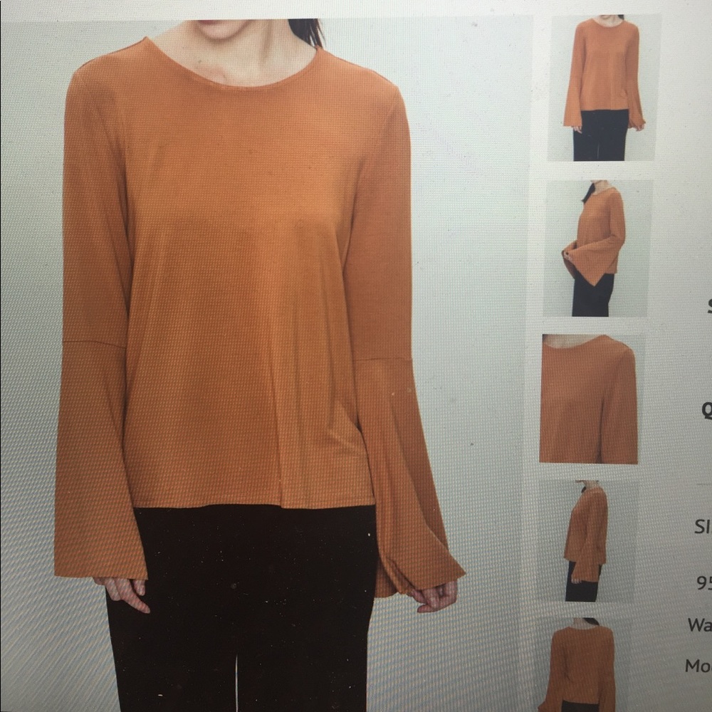 Mo:vint NY. Mustard bell sleeves top- s