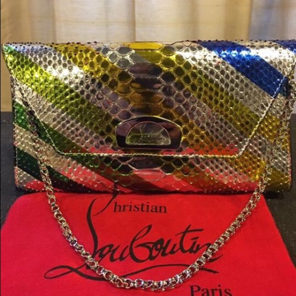 Christian Louboutin Python clutch