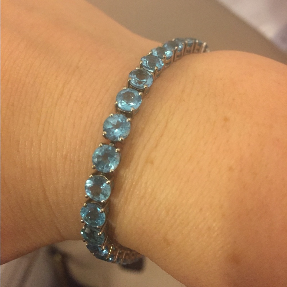 Light blue/turquoise silver bracelet
