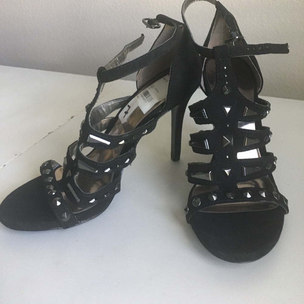 Black strap shoes