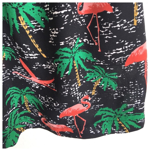 Topshop Black Flamingo Palm Tree Printed Shorts - Picture 5 of 5