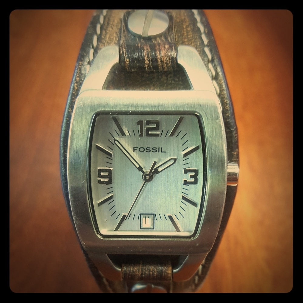 Womens Fossil Leather Band Watch