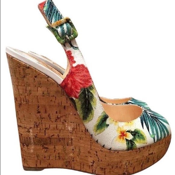Christian Louboutin Une Plume Sling wedges - Picture 2 of 2