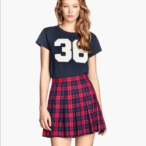 H&M Divided pleated plaid mini skirt