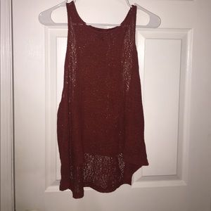 Mesh scarlet top