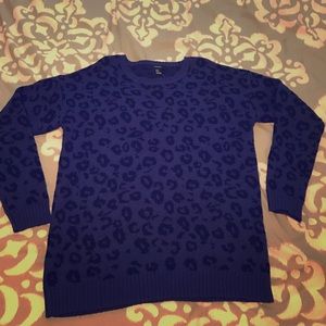 Royal blue leopard print sweater