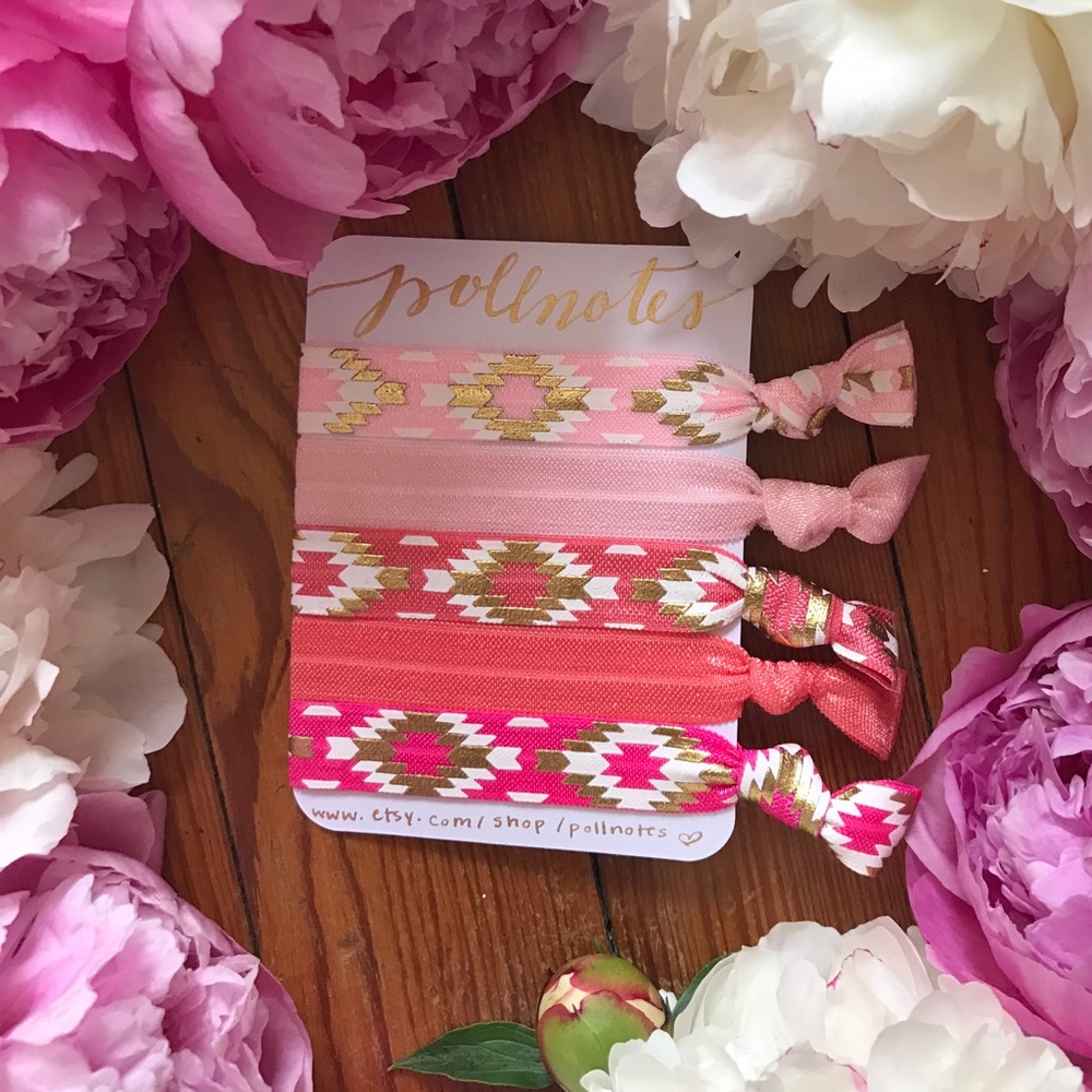 Aztec Sunset Hairtie Set - Pink Hairties