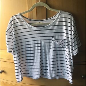 Hollister stripe loose crop top