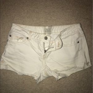 White jean shorts