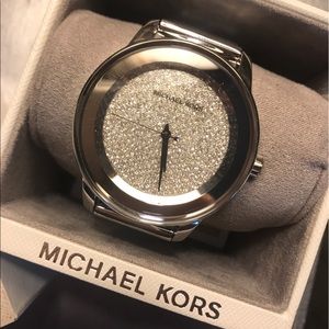 Michael Kors Glitz Silver Crystal Watch