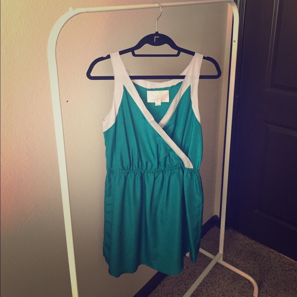Forever 21 green with gray trim dress