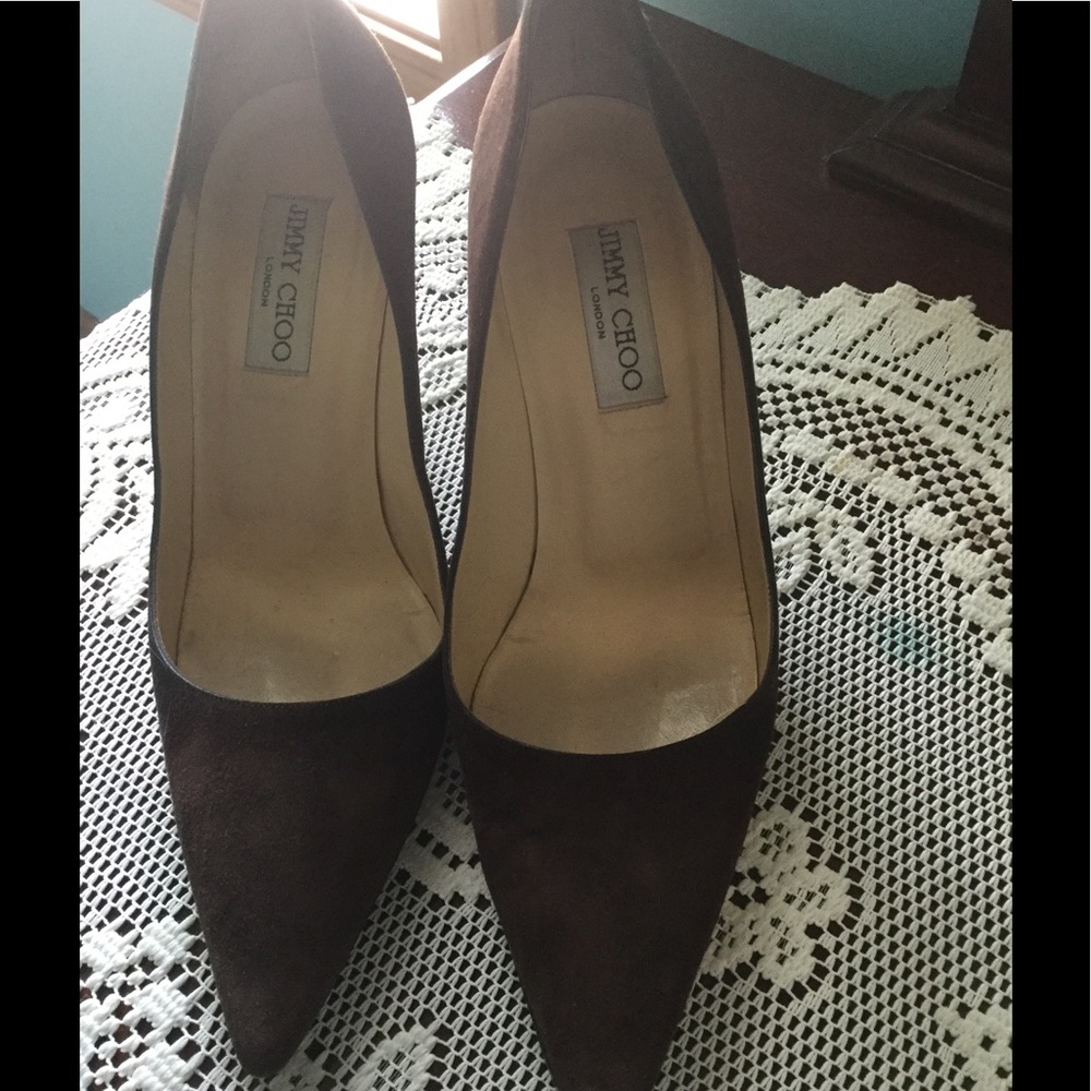 Jimmy Choo brown suede heels! 💯% Authentic