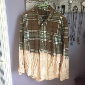 Bleach faded oversized flannel