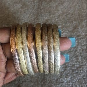 Multi colored gold bangle bracelets